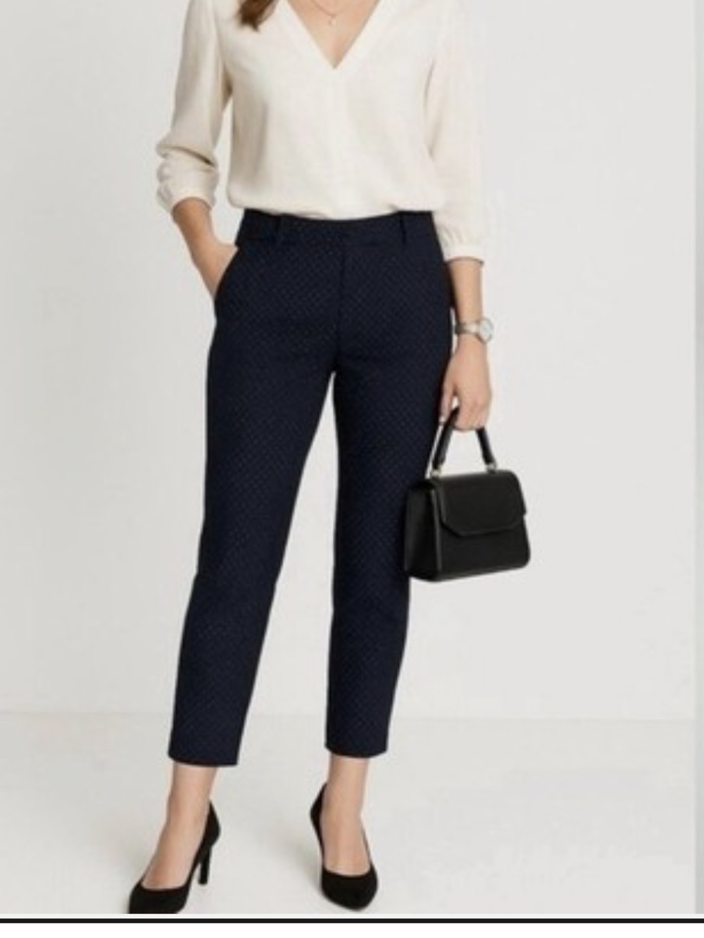 CAbi Faye Carriage Trouser Classic Navy Ankle Pants Size 6 New